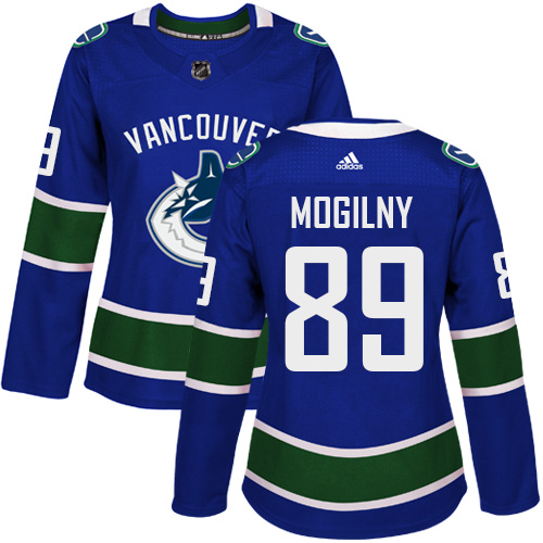 Adidas Vancouve Canucks 89 Alexander Mogilny Blue Home Authentic Women Stitched NHL Jersey